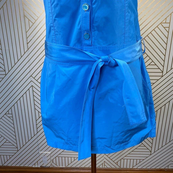 Adam Lippes Adam Plus Eve Shirt Dress Sleeveless Mini Button Tie Blue Size 6‎ - Picture 5 of 11
